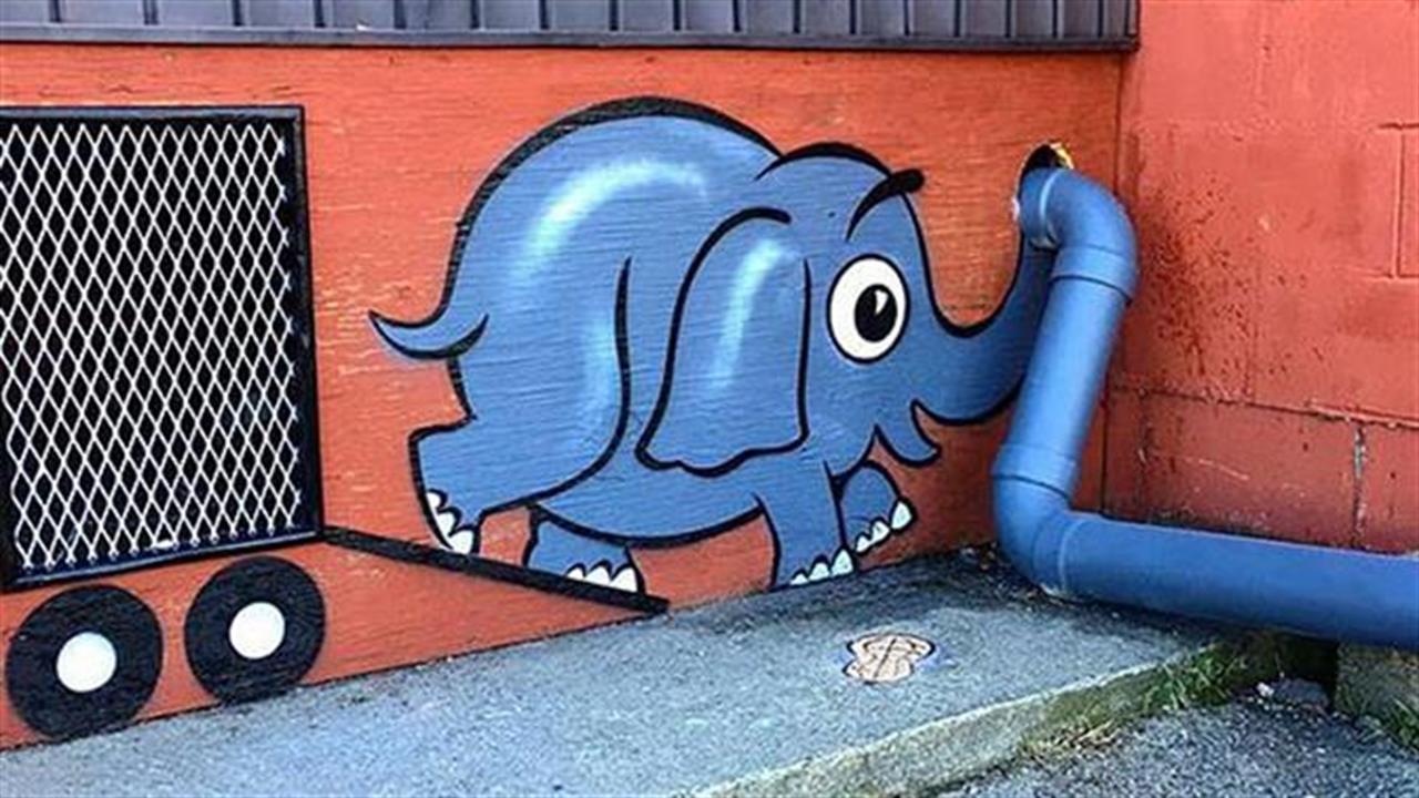 Πανέξυπνη street art δίνει νόημα στο γκρίζο