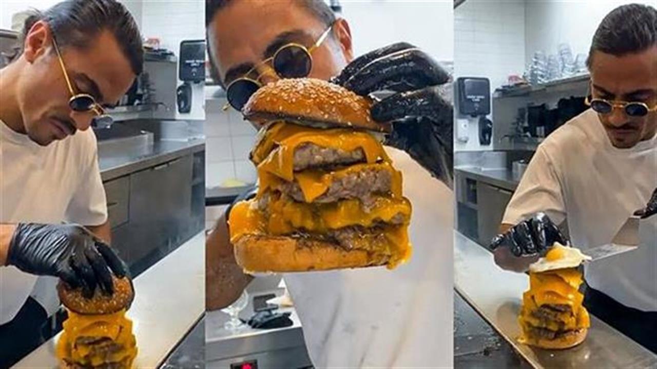 Χρυσά burger των 170€ πουλά ο Salt Bae στη Μύκονο