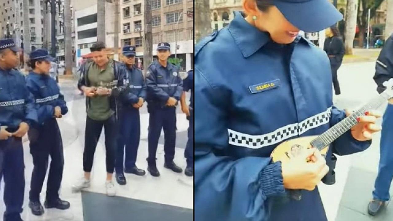 Λαρισαίος δεξιοτέχνης δίνει το μπαγλαμαδάκι του σε αστυνομικίνα στη Βραζιλία
