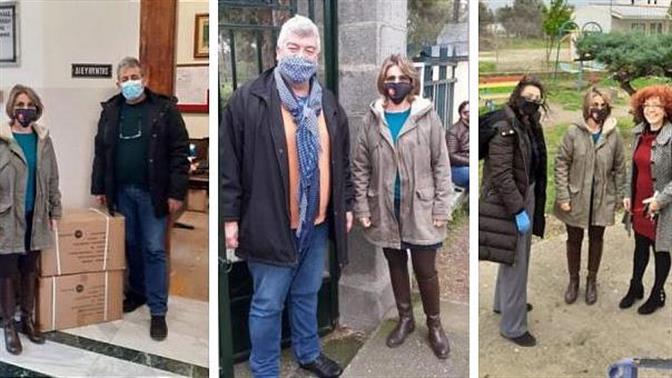 Ο Δήμος Δ. Λέσβου μοίρασε κουβέρτες στα σχολεία 