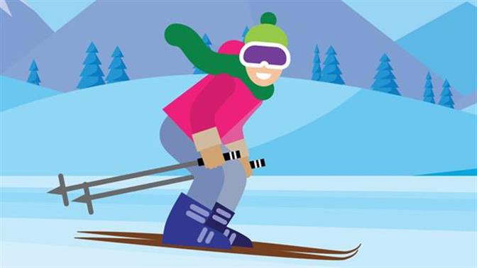 Τύπος κάνει σκι με παγοπέδιλα στο κέντρο της Κοζάνης