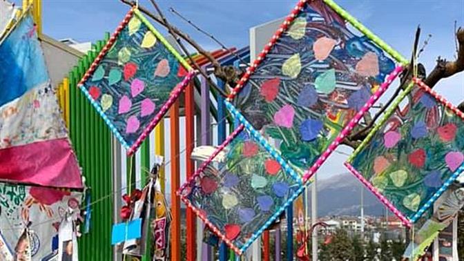 Μικρά χεράκια έφτιαξαν φέτος το μεγαλύτερο χαρταετό των Ιωαννίνων