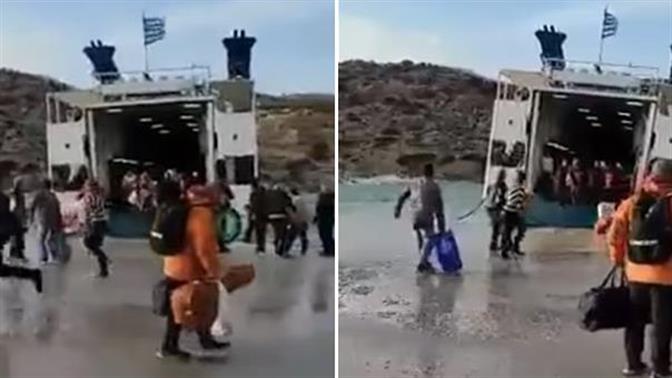 Συγκλονιστικό βίντεο με τον «Σκοπελίτη» να προσπαθεί να δέσει στη Σχοινούσα