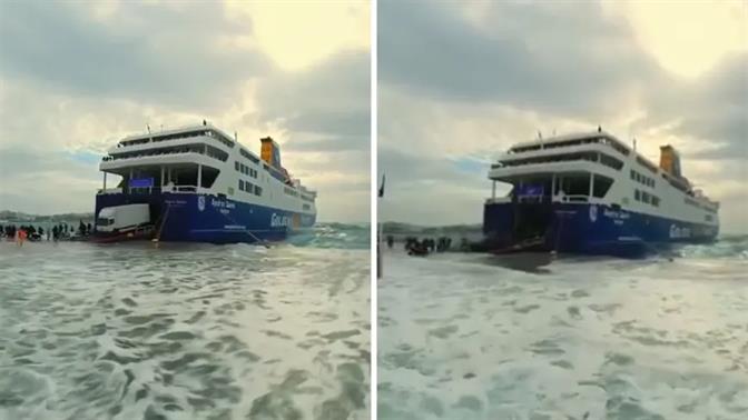 Το κύμα κατάπιε το λιμάνι της Τήνου - Απίστευτο βίντεο