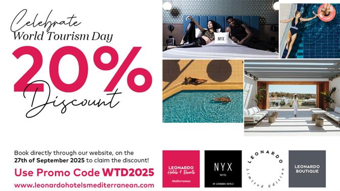 Leonardo Hotels: 20% έκπτωση για όλες τις κρατήσεις σε Ελλάδα και Κύπρο