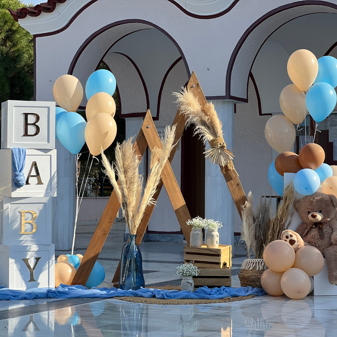 στολισμός βάπτισης με μπαλόνια