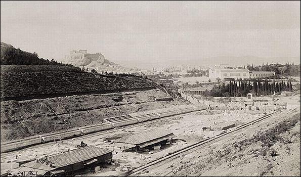 Εργασίες αποκατάστασης στο Παναθηναϊκό Στάδιο για τους Ολυμπιακούς του 1895.